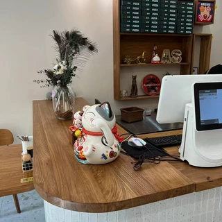 老榆木吧台大板桌老门板飘窗台一字板民宿地板实木桌旧原木桌板