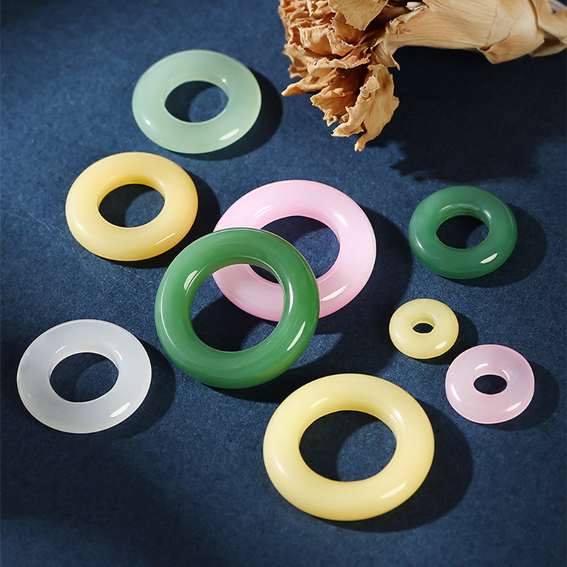 Carefully Selected Wholesale Imitation Jade Glass Running Rings DIY Jewelry Accessories Bracelets Handheld Running Rings Buddha Beads Hand-Twisted Running Rings Rings