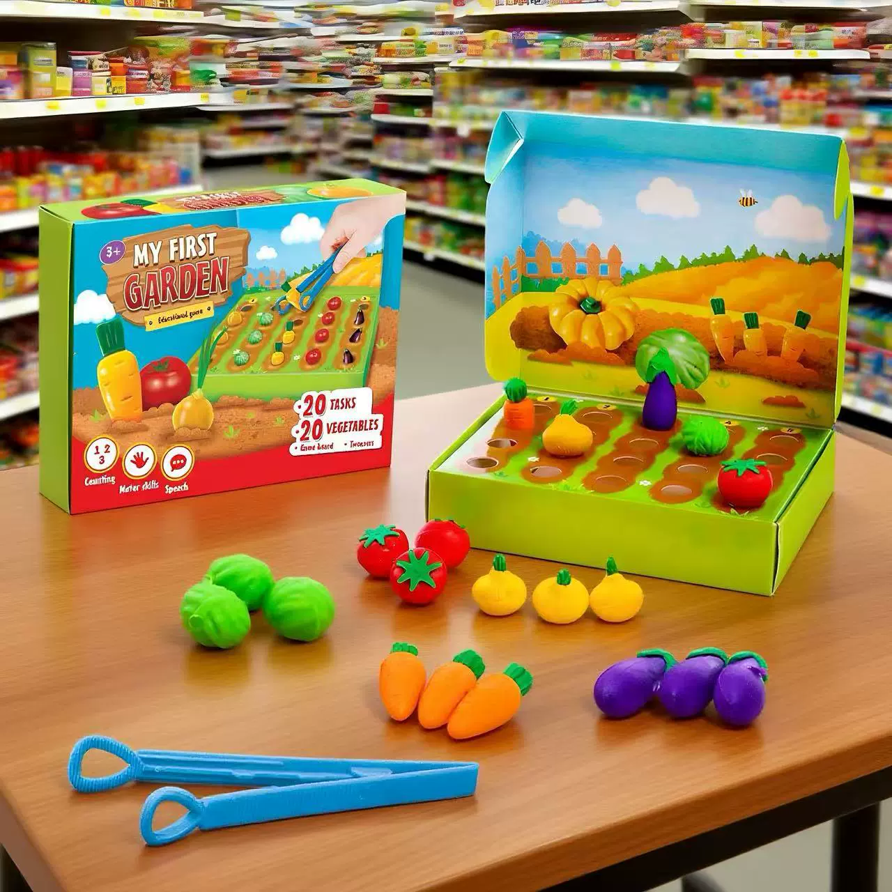 跨境儿童仿真农场水果蔬菜颜色分类教具益智数学早教启蒙亲子玩具