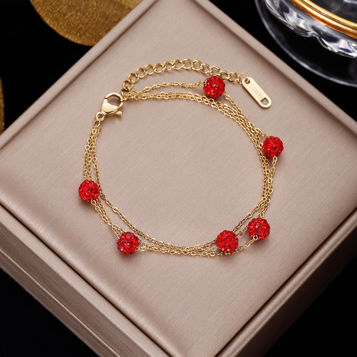 Copper Pendant Material Artificial Pearls Inlay Material Simple Style Geometric Stainless Steel Plating Inlay Artificial Pearls Bracelets