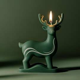 跨境 圣诞节DIY麋鹿香薰蜡烛硅胶模具 动物扩香蜡烛摆件模具