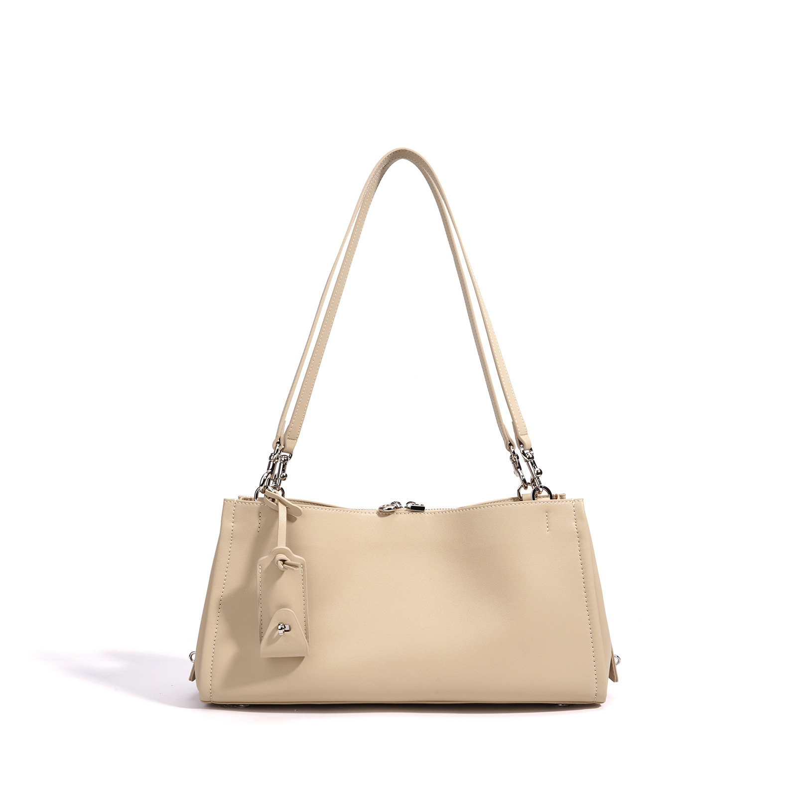 Spring/Summer Cowhide Boston Bag Genuine Leather Luxury Underarm Bag For Women Simple Commuter Handbag Fashion New Shoulder Bag - Thumbnail 7