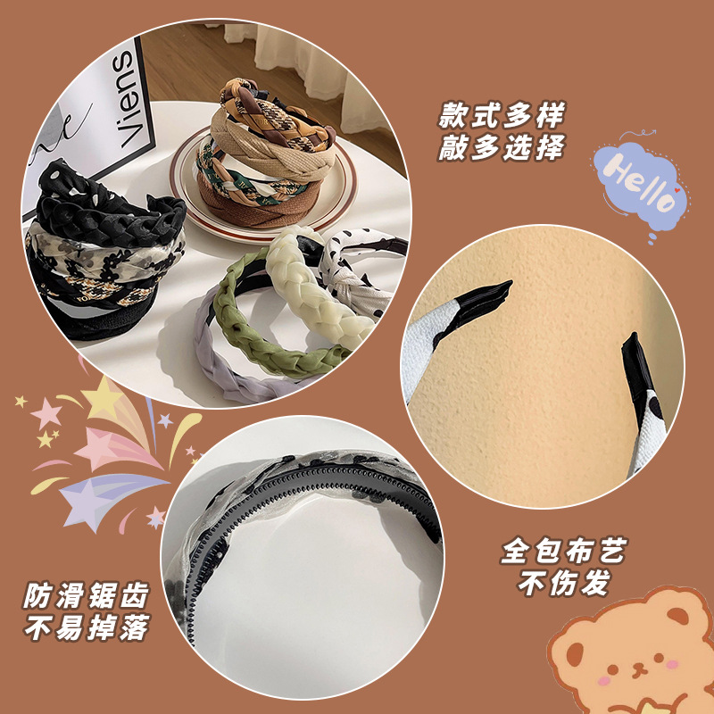 Corea del Sur explosión alta craneal correa de cabello para mujeres nuevo otoño invierno correa de cabello Meilade paquete de cabello de alta calidad lavar la cara al por mayor tarjeta de cabello