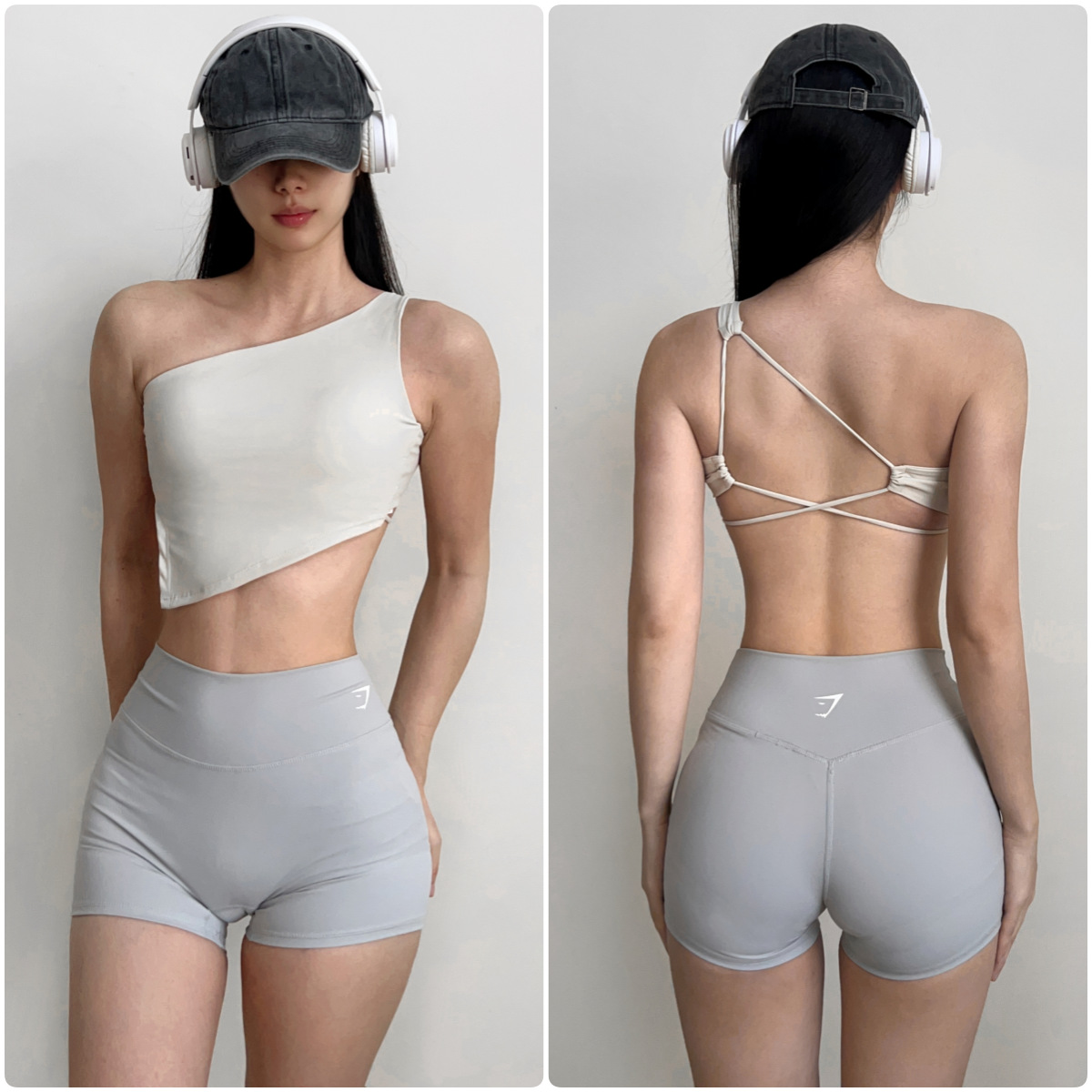 Irregular One-shoulder Sports Women's Running Inclined Shoulder Underwear Fitness Bra Sexy Top Yoga Clothing Vest 1646