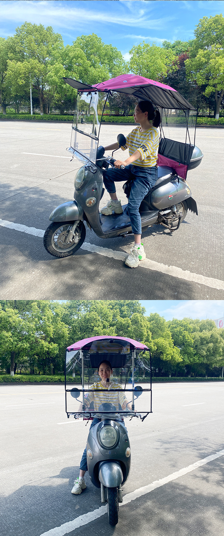 The New Electric Vehicle Is Convenient and Foldable, with a Windproof, Rainproof, and Sunproof Retractable Thickened Canopy