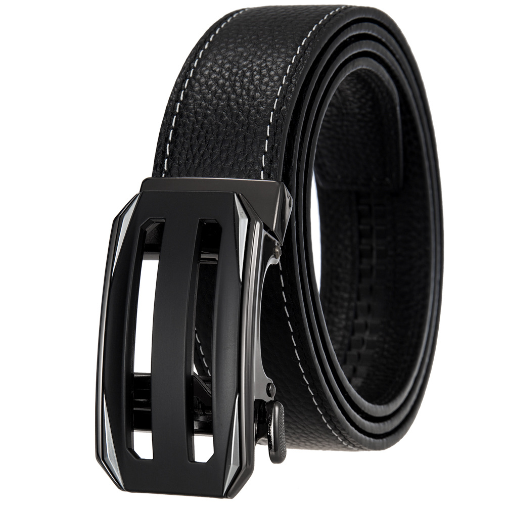 Yong black chromium+black and white double -line black belt