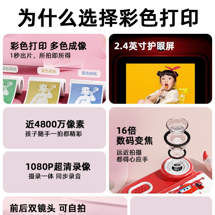超级飞侠 Polaroid, small digital camera, Birthday gift