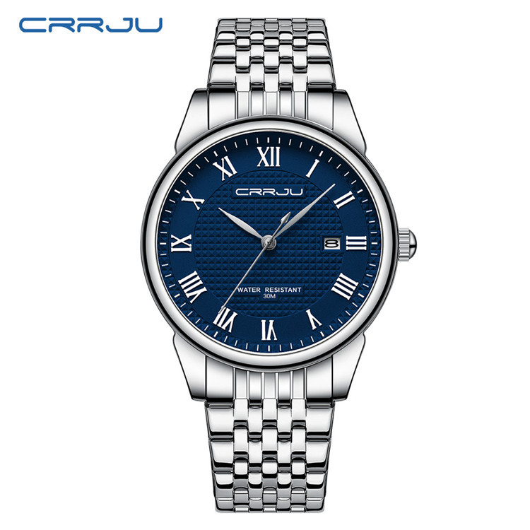 CRRJU/Kajun nuevo reloj 5010 Nueva Correa de Acero reloj de los hombres de comercio exterior de la venta caliente simple Calendario de moda image 8