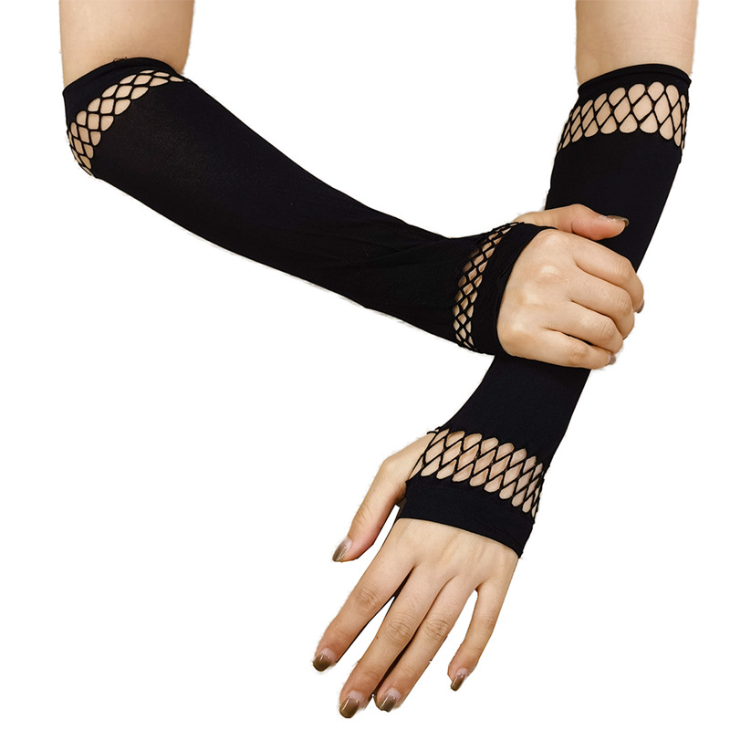 Guantes sin dedos punk de las mujeres guantes de agujero de juego de rol guantes de fiesta de disfraces de Halloween