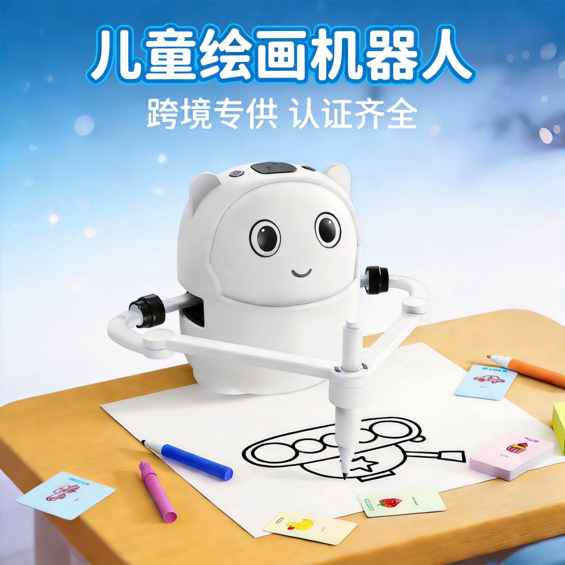 Robot de dibujo de Amazon nuevo lenguaje inglés inteligente educación temprana con bolígrafo con tarjeta de dibujo juguete robot