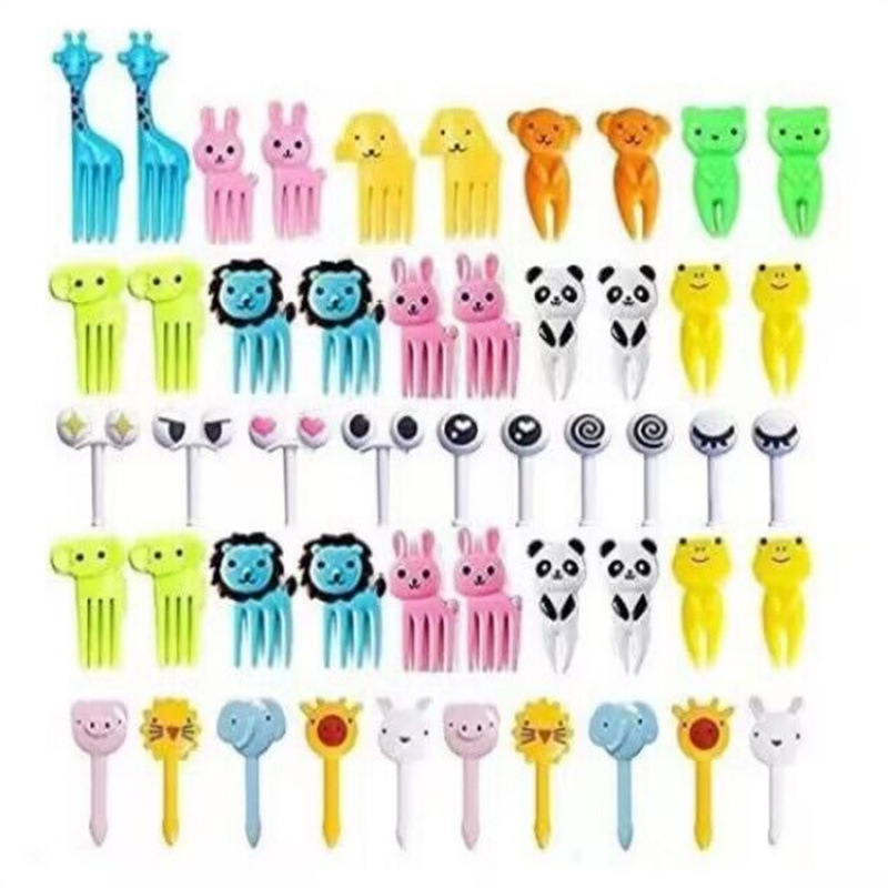 Japón hogar dibujos animados horquilla de fruta creativa para niños animales lindos horquilla de fruta de plástico set Bento stick