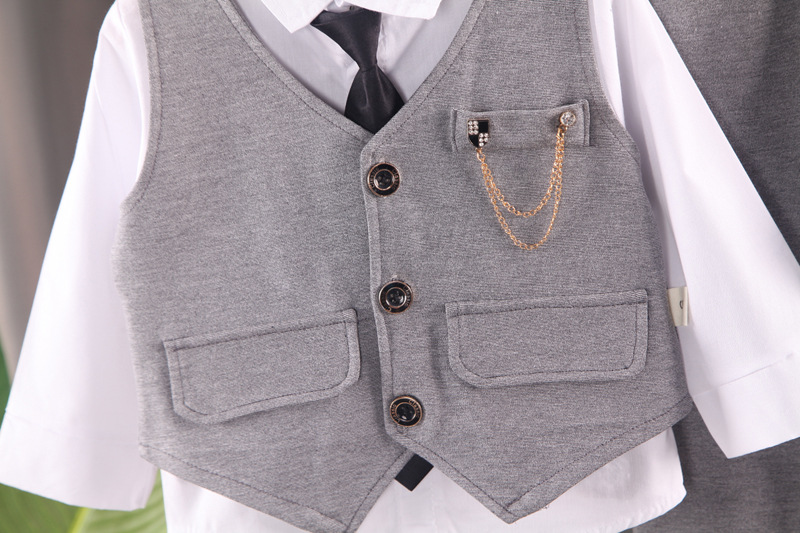Regular Fit Fit Type Solid Color Pattern Autumn Season Boy'S Gender Simple Style, British Style Style Simple Style British Style Solid Color Cotton Boys Clothing Sets