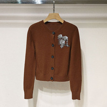 1件起批2025冬女装 XRJ6M12D圆领亮片立体花长袖针织衫S250907