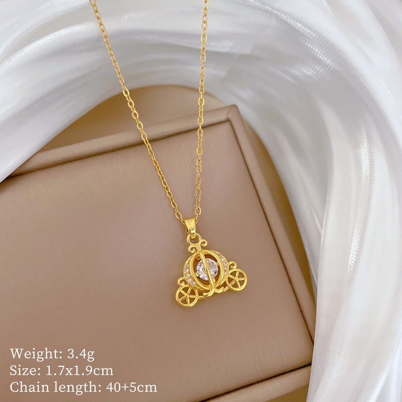 Collier De Luxe Scintillant Strass Pour Femme Chaîne En Acier_voghion.com