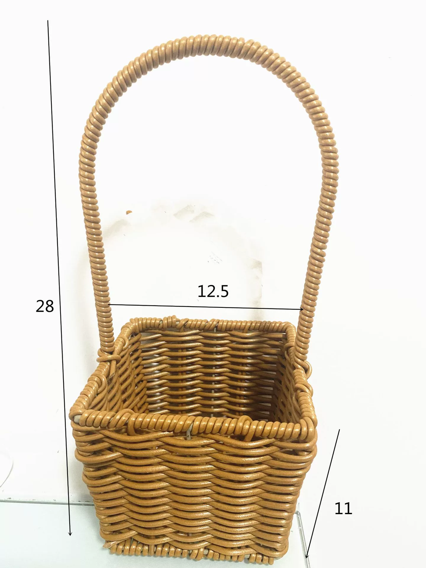 Woven basket flower-shaped, handheld flowerpot