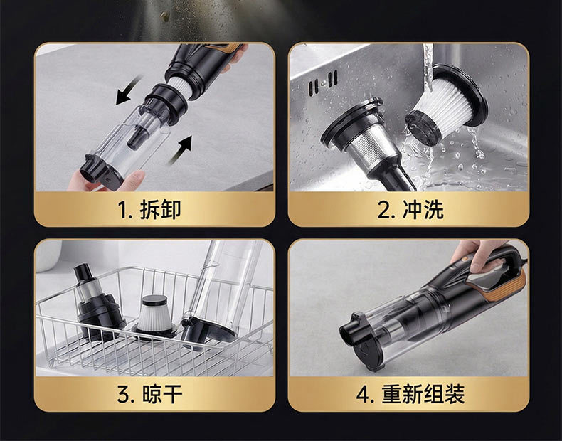 Wireless Handheld Vacuum Cleaner for Home Use with High Suction Power, Car-Mounted Blowing and Suction All-In-One Machine, Cyclone Dust Collection Bin, Smart Display for Vacuuming