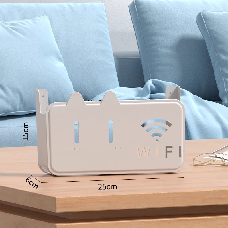 壁式收纳盒无线wifi电视机顶盒路由器置物架免打孔收纳盒子壁挂式|undefined