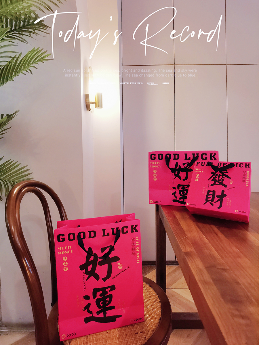 Bolsa de regalo de cumpleaños rosa con bolsas de regalo de mano bolsas de regalo de Año Nuevo, bolsas de compras personalizadas LOG