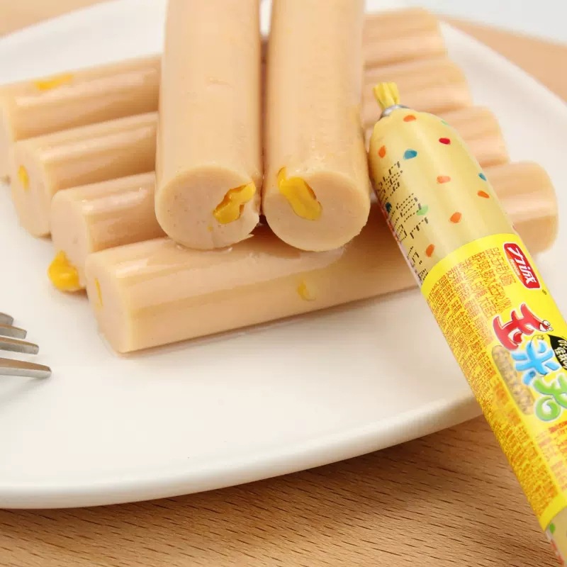 力誠20g玉米君火腿腸桶裝零食雞肉玉米腸休閒零食小吃品45
