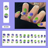 Translucent nail stickers, fake nails for manicure, 24 pieces, ready-made product, wholesale, Chanel style