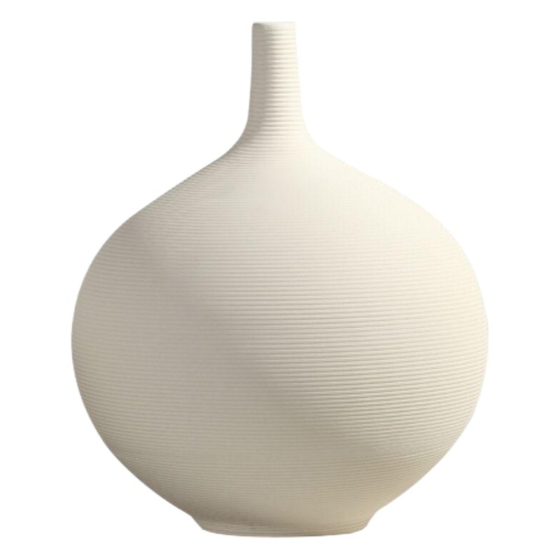 INS estilo Corea del Sur vintage redondo de cerámica florero llano flor seca simple decoración moderna decoración al por mayor