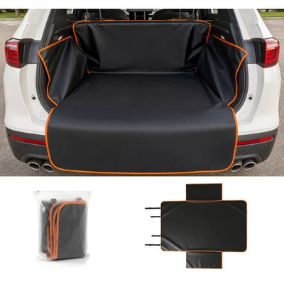 Car Trunk Mat, Car Pet Mat, Cat and Dog Anti-Dirt and Anti-Scratch Mat, Enlarged Rear Seat Mat, Waterproof Mat, Pet Seat Cushion (Trunk Mat) - pet-mattrunk-thin-model-orange-edge-a1-100178