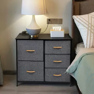 定制外贸drawer storage closet床头柜布艺斗柜多功能卧室收纳柜