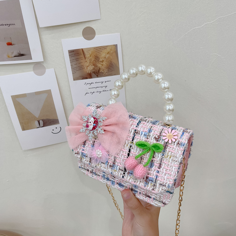 Nuevo bolso de mensajero de La Niña de los niños niña estilo de Chanel estilo occidental Linda niña linda de dibujos animados portátil pequeña bolsa