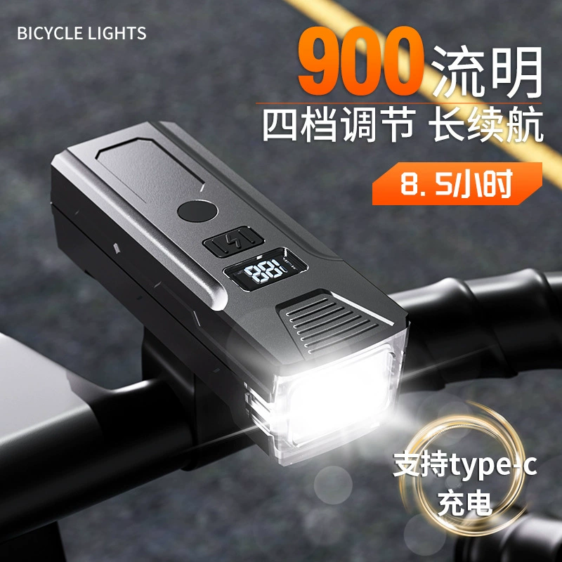 Трансграничные новые велосипедные фонари для зарядки наружные велосипедные огни солнечные лампы цифровое электрическое освещение велосипеда фары