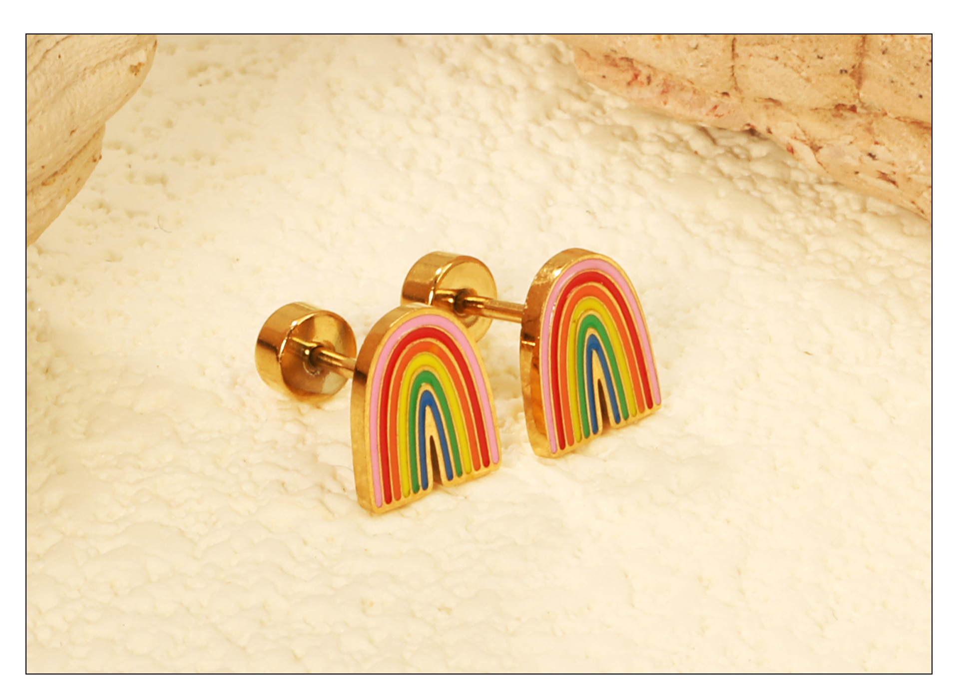 Holiday, Daily Occasion 304 Stainless Steel Material 1 Pair Vintage Style Classic Style Four Leaf Clover American Flag Bow Knot Plating 304 Stainless Steel Ear Studs