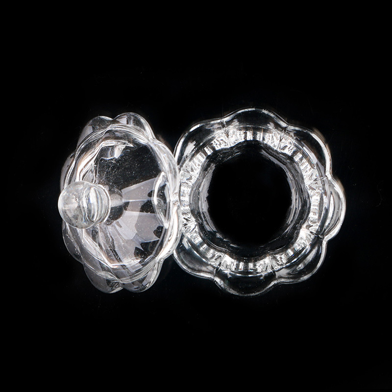 Nueva copa de cristal de manicura con tapa de forma especial taza de lavado de pluma Cristal líquido manicura taza octogonal