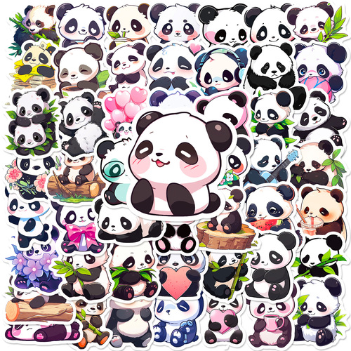 50 cartoon panda stickers creative trendy graffiti cartoon panda stickers children cute animal DIY stickers