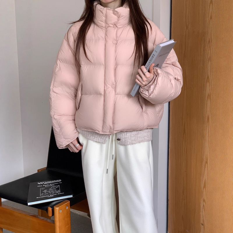 Weisong 2025 New Winter Women's Pink Stand-Up Collar White Duck down Jacket Women's Warm Puffer Coat