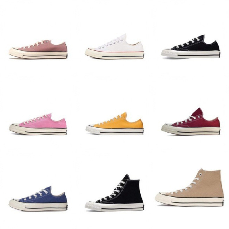 Putian Shoe Factory Patriotic Converse Pure Original 1970 High and Low Canvas Shoes for Women Versatile Fashion Unisex Soft Blue