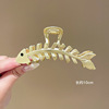 Fashionable big metal elegant crab pin, acrylic brand shark, hairgrip from pearl, light luxury style