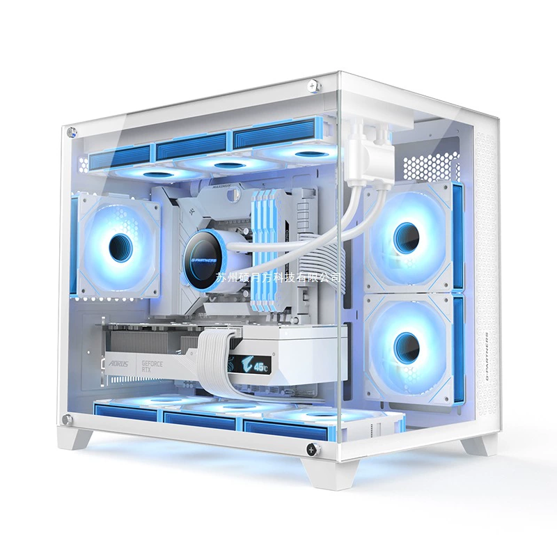 Корпус для ПК EVESKY S920, поддержка M-ATX/ATX, двойное закалённое стекло, 240/360 мм водяное охлаждение