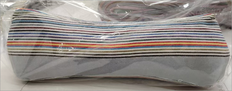 Gray striped buckwheat triangle pillow