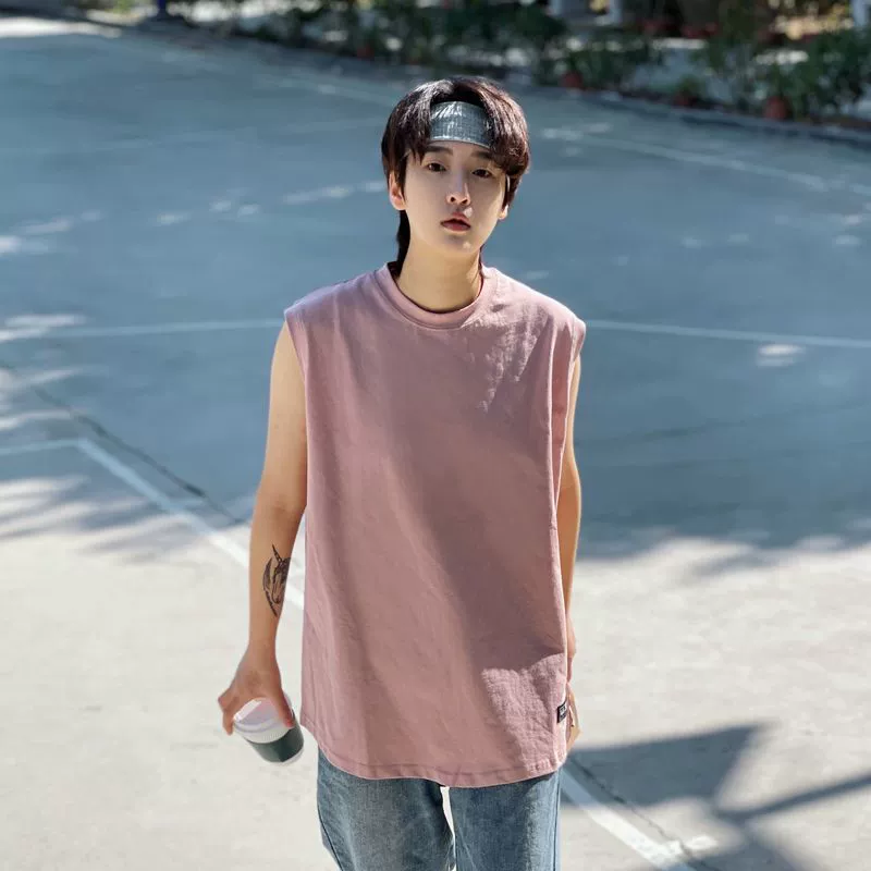 Хлопковые манжеты и плечи не протекают под мышками, свободные нейтральные мужчины и женщины без рукавов, женская фитнес-баскетбольная футболка