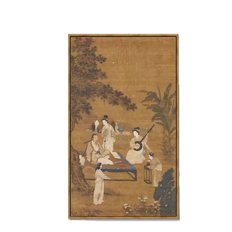 古画复刻工笔重彩《文会图》李嵩原作人物风景客厅酒店茶室|undefined