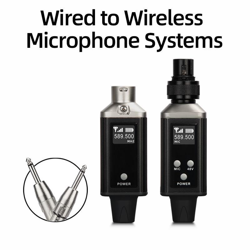 Wireless Microphone Transmission Transmitter System Handheld Dynamic Capacitor Microphone Wired Converter UHF Grenade