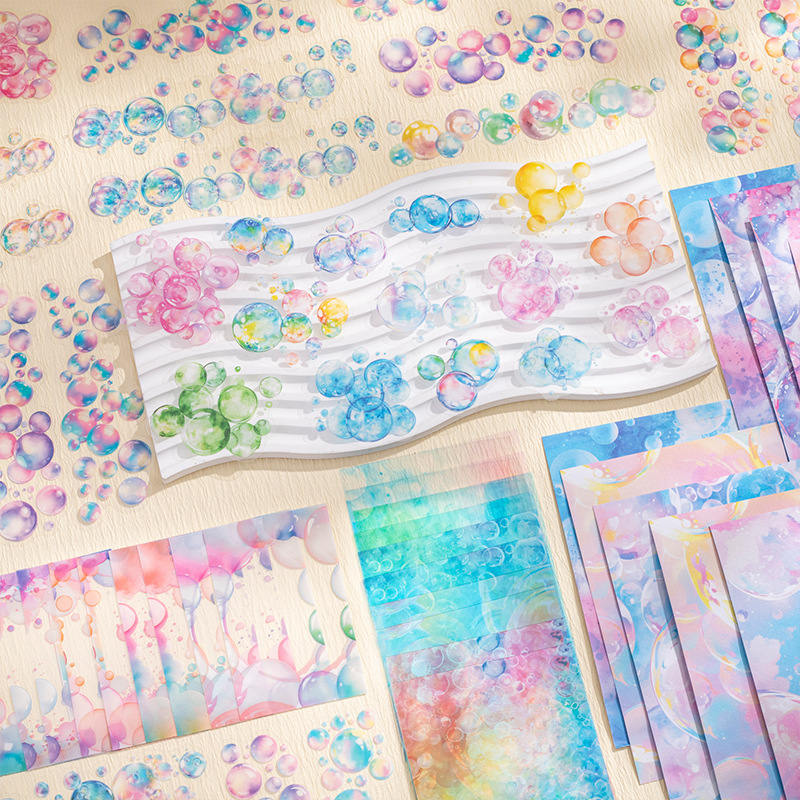 Un buen día, el paquete básico de material de mano manchado, la acuarela cura todos los días, el estilo europeo y el material de papel retro