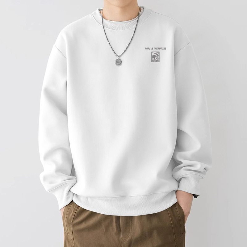 Añadir camisa de cuello redondo de vello para hombres primavera y otoño estilo americano camisa pesada nueva chaqueta de pareja de moda de gran tamaño