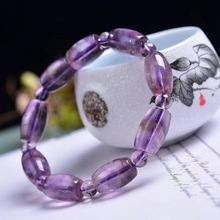 天然紫水晶鼓珠手鏈 淡紫透亮 規格 10--15mm