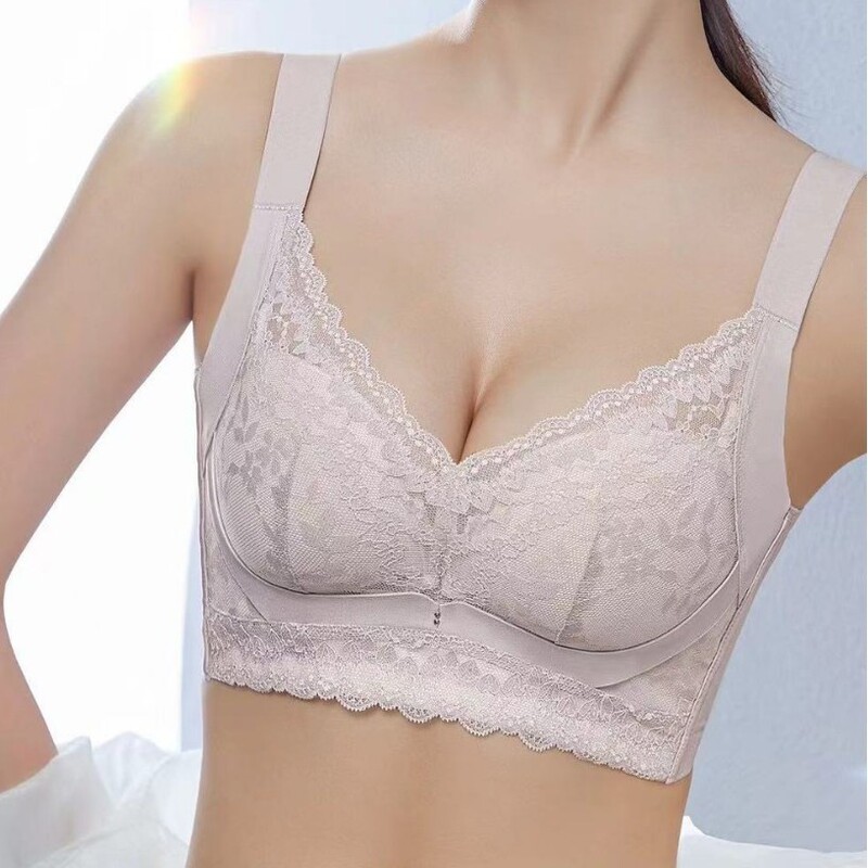 3353蕾丝内衣小胸显大中厚杯聚拢调整上托防下垂收副乳文胸|undefined