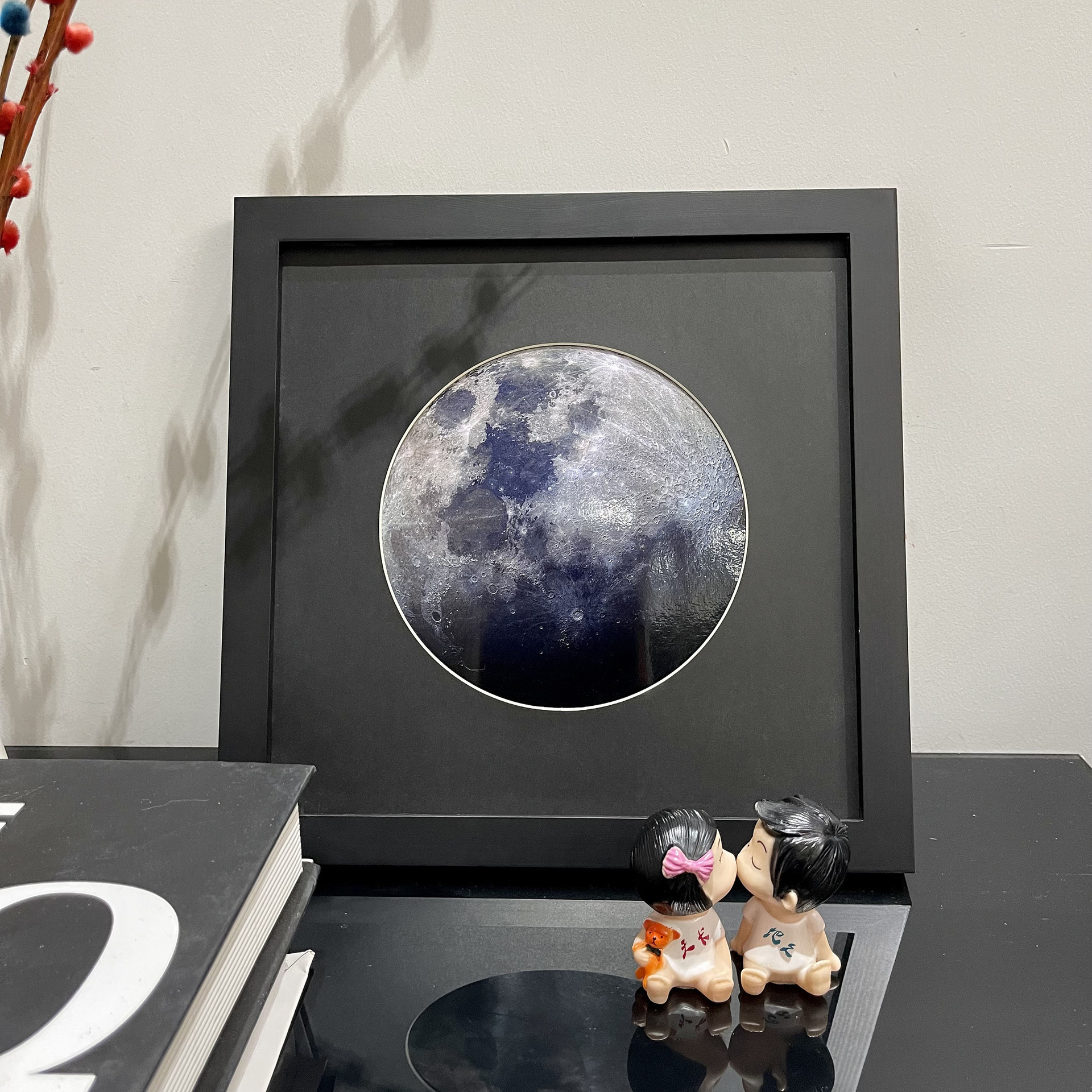 正方形相框全家福创意情侣纪念礼品摆台油画棒作品儿童周岁印泥框