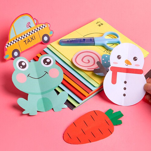 Deli children's paper-cut wholesale cardboard handmade paper entry set colorful paper-cut special paper kindergarten baby
