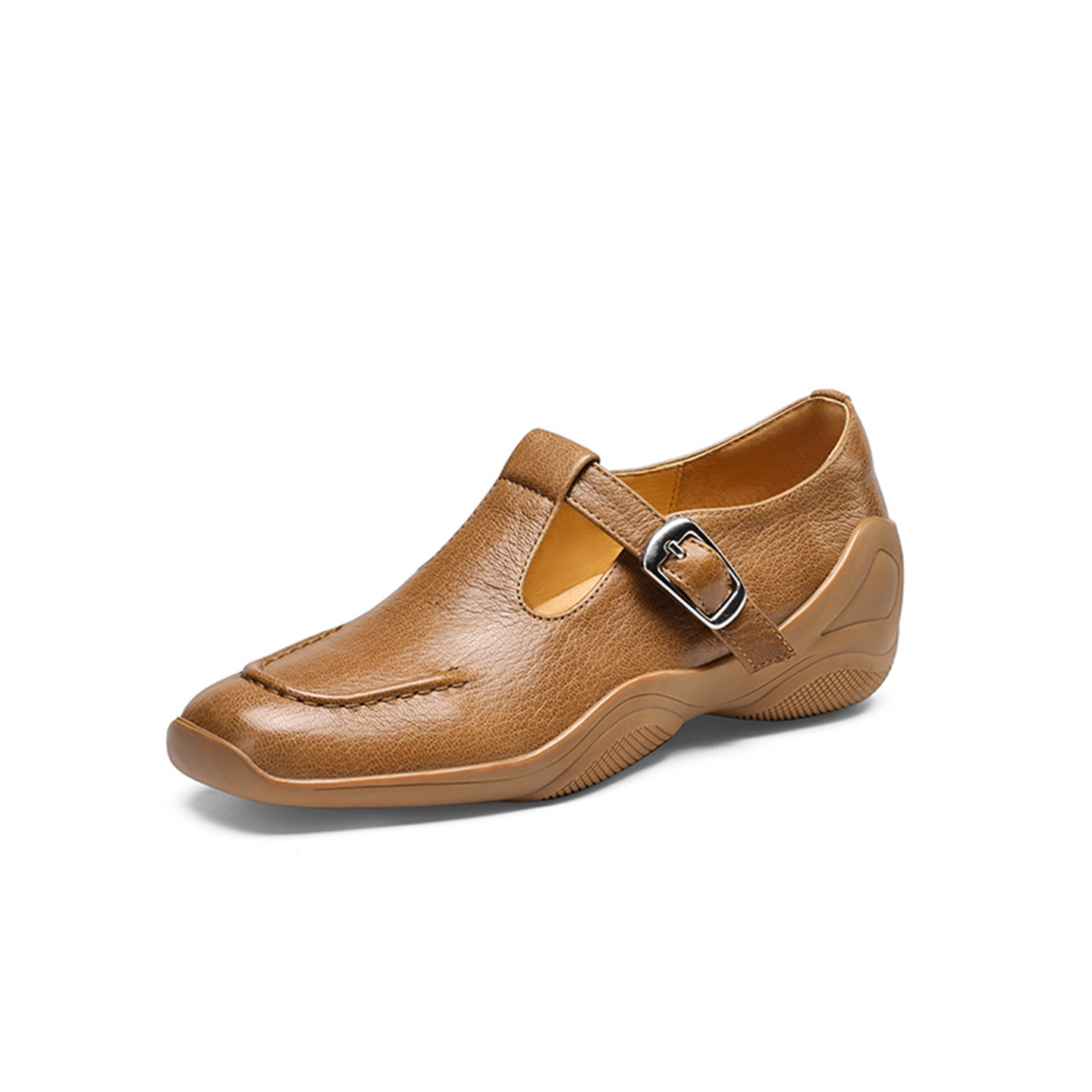 Giày Mary Jane nữ quai ngang khóa T, da cừu, gót thấp 4 cm, đế mềm — đen chi tiết 14