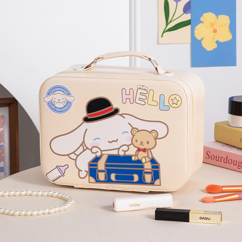 Nueva caja de maquillaje de dibujos animados de alto valor, bolsa de maquillaje portátil de viaje, bolsa de maquillaje portátil de regalo, bolsa de almacenamiento de regalo encantadora