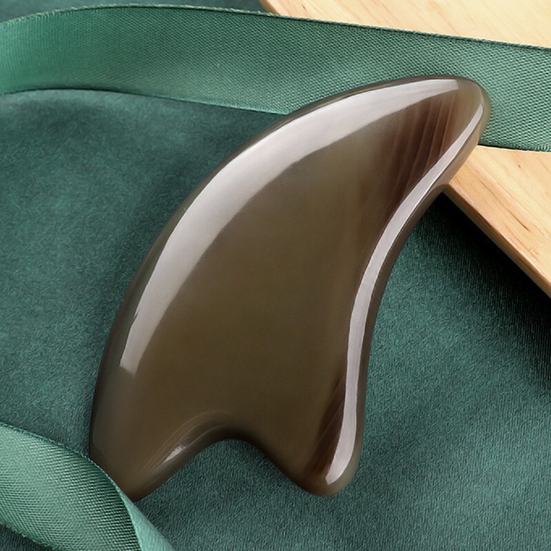 Factory wholesale white buffalo horn scraping board facial beauty scraping board eye bar beauty stick face scraping board