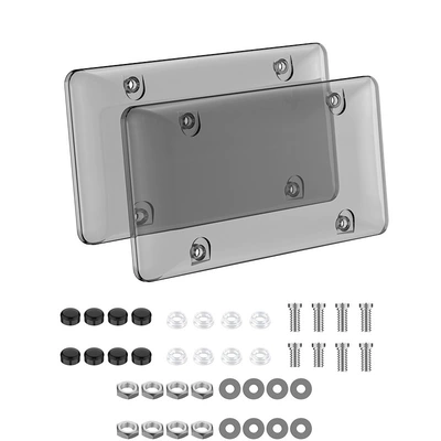 License plate holder/license plate holder Plate Frame - light-black-pair-boxed-white-accessories